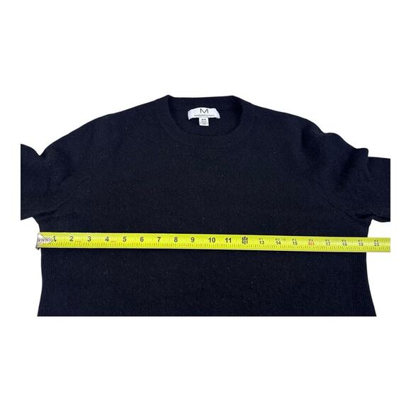 Magaschoni Solid Crew Neck Cashmere Pullover Sweater Women’s Medium Black - Picture 7 of 11